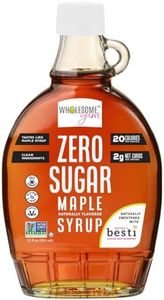 Wholesome Yum Zero Sugar Maple Syrup (Keto Maple Syrup) With Monk Fruit & Allulose - Natural Sugar Free Pancake Syrup - Non GMO, Low Carb, Gluten Free, Vegan, No Aftertaste (12 fl oz)