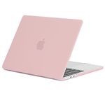 EooCoo Case Compatible for New MacBook Air 13.6 inch M3 A3113 M2 A2681 with Touch ID, 2024 2023 2022 Release, Plastic Hard Shell Cover, Matte Surface, Pink