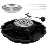 2 in 1 Electric Smores Maker Tabletop Indoor Family Chocolate Maker Indoor Electric Marshmallow Chocolate Roaster Smores Kit for Date Night Movie Night Housewarming Present