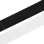 Realm Flat Elastic Band Black & White Sewing Crafts DIY Stretch (1/4 inch, 3/8 inch, 1/2 inch, 1 inch) (White, 1/4 Inch - 5m)