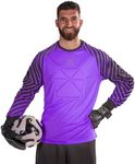 MOTINY Goalkeeper Jersey Chest Padded Goalie Shirt for Adult/Kids Soccer Elbow Padded Youth/Adult Sizes Long Sleeve…, Purple, X-Small