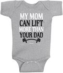 Threadrock Unisex Baby My Mom Can Lift More Than Your Dad Bodysuit 6M Sport Gray