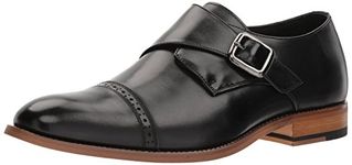 STACY ADAMS Men's Desmond Cap Toe Monk Strap Loafer, Black, 12 Wide