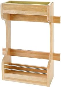 Rev-A-Shelf Dual Shelf Under Sink Organizer for Kitchen and Bathroom Cabinets, 36" Sink Base Vanity Storage, Inside Door Mount, Maple Wood, 4SBSU-18