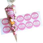 Baby Shower Sweet Bags & Stickers - Party Game Prize Favour - 10 Pack (Pink)