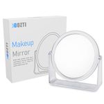 DOZTI Magnifying Makeup Mirror Two Sided bathroom shaving Mirror 360° Rotating Table vanity cosmetic dressing table circle mirror for styling hair beauty or plucking eyebrow