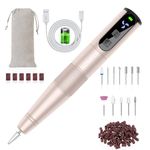 HEBECA Electric Nail Drill Professional - Electric Nail Files for Acrylic and Gel Nails 20000rpm - 12 in 1 Nail Drill Machine Manicure Pedicure Set Adjustable Speed E File Kit (Gold) (Gold)