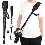 TECDW Camera Strap With Camera Wrist Strap, Quick Release Plate, Safety Tether, Quick Release Camera Neck Strap, Adjustable Camera Shoulder Strap for DSLR SLR Camera