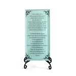 Lifeforce Glass The Prayer of St. Francis Inspirational Glass Plaque. Beloved Prayer Provides Encouragement for All. Includes Folding Easel Seafoam.