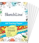 SketchLine Tracing Paper A4 Size 25 Sheets (63gsm) with High Transparency & Optimum Thickness for Drawing, Sketching & Dressmaking