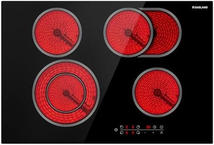 GASLAND Electric Cooktop 30 Inch, Electric Radiant Cooktop CH77BF Drop-in 4 Cooking Zones Ceramic Cooktop with 9 Power Levels, Sensor Touch Control, Child Safety Lock, 240V, 1-99 Minute Timer