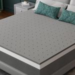 BedStory Memory Foam Mattress Topper, 3 Inch Gel Charcoal Mattress Topper, King Size 2 Layers Mattress Pad Ventilated Design Bed Topper CertiPUR-US Certified High Density Foam (King, 76 * 80Inch)