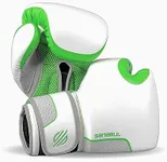 Sanabul Hyperstrike Women's Boxing Gloves Muay Thai Kickboxing Gloves for Women Boxing Gloves for Women Heavy Bag Gloves Punching Bag Gloves - Green/White, 12 oz