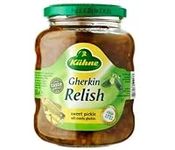 Kuhne Sweet Pickle Gherkin Relish 350g - Mustard Gherkin Relish with Crunchy Gherkin Cubes and Mustard. Complements Meat Dishes, Sandwiches or hot Dogs.