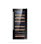 BODEGA43-24 Wine Fridge - Dual-zone wine cooler, 5-20 ºC, 80 litres, 24 bottles, 6 shelves, Wine fridge with glass door, low vibration, 43 dB black