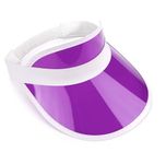 The Fancy Dress® Unisex Retro 80s Neon Sun Visor Hat Headband Cap for Golf Tennis Stag Poker Party (Purple)