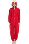 Waninxoin Unisex Adults Halloween Costumes Onesie Animal Outfit Sleepwear animal One-piece pajamas, Elmo, Medium