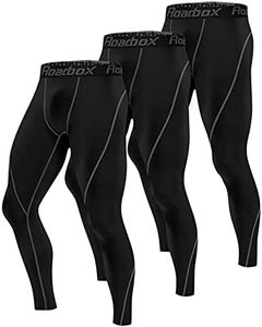 Roadbox 3 Pack Men's Compression Pants Base Layer Outdoor Basketball Base Layer Yoga Running Cycling Tights Leggings