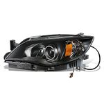 DNA MOTORING Left OE Style Projector Headlight Compatible with 08-11 Subaru Impreza, Black/Clear Lens/Amber Reflector, OEM-HL-0171-L