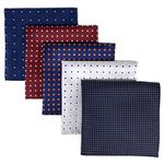 Shlax&Wing 5 Pieces Assorted Mens Pocket Square Handkerchiefs Set