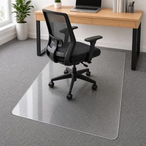 Office Chair Mat for Carpet: 36" x 48" Plastic Heavy Duty Computer Desk Mats for Low Flat and No Pile Carpeted Floor - Clear Rug Pad for Rolling Chairs Office Work Home Gaming Rectangle