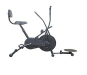 Monex Air Bike Exercise Cycle| Moving Handle Gym Bike| Deluxe Design of Crossfit Fitness| Lifeline for Cardio Work Out| Stamina Exercise Bike| Dual Action Airbike with Back Rest and Twister