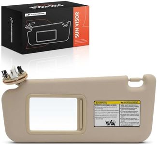 A-Premium Driver Left Side Sun Visor Compatible with Toyota RAV4 2006-2008 - Without Vanity Light, with Vanity Mirror, Beige Color - Replaces 74320-42501-A1, 7432042501A1