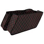 HCmotorku Motorcycle Drop-in Saddlebag Carpet Liners Fits for Harley Touring Models Road King Road Glide Road King Electra Street Ultra Glide Classic 1993-2013 Red Thread