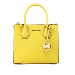 Michael Kors Mercer Medium Messenger Pebbled Leather Crossbody Bag, Daffodil Yellow, Daffodil Yellow