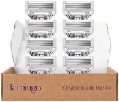 Flamingo Pubic Women’s Razor Refill Cartridges - For Bikini Line Hair Removal - 8 Count