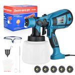 Vothen Paint Sprayer, 800W Paint Spray Gun with 5 Nozzles and 3 Patterns, 1400ML Electric Paint Sprayer, Max 1100ml/Min, 100 DIN-s, HVLP Spray Gun for Fence, Cabinet, Walls, Ceilings, Crafts