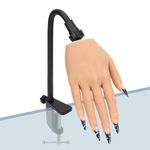 Practice Hand for Acrylic Nails, Soft Silicone Nail Hand Practice Mannequin Hand with Stand Bracket, Realistic Fake Hand for Nail Practice, Flexible Bendable Nail Training Hand for Nail Art (Right)