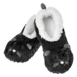 Snoozies! Sherpa Fleece Womens Slippers With Non Slip Sole - Furry Foot Pals Animal Designs - Black Cat, Dog, Mouse or Pink Pig (Mouse, Small)