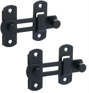 Alise 2Pcs Flip Latch Gate Latches, 4 inch Heavy Duty SUS304 Stainless Steel Gate Hardware,Safety Door Lock for Barn Wood Fence, Sliding French Doors. Matte Black MS9500B-2P