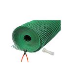 SAI PRASEEDA UV Stabilized 12 MM PVC Coated Weld Wire Garden Fencing Iron Net_Tree Guard Net_Anti Bird Net_5 Feet Height X 30 Feet Length_with 1 Cutter and 100 PVC Tags SHJAMN55