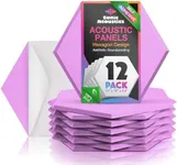 Self-Adhesive Acoustic Panels, 12 Pack Hexagon Sound Proof Foam Panels for Walls, High Density Noise Dampening Panels, 14"x 12"x 0.4" Sound Absorbing Panel for Home Studio Office-Light Purple