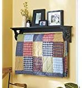 The Lakeside Collection Deluxe Quilt Rack with Shelf - Black