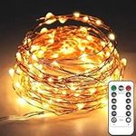 Twinkle Star 200LED 66FT/20M Copper String Lights Fairy String Lights 8 Modes LED String Lights USB Powered with Remote Control for Christmas Tree Wedding Party Home Decoration, Warm White