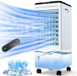 ZENGALEFLOW Evaporative Air Cooler, windowless air conditioner w/ 4 Modes 3 Speeds, 1.85Gal Water Tank, 7H Timer, Swamp Cooler Air Conditioner for Room Bedroom Outdoor Indoor, White Large