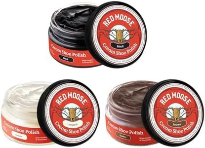 RED MOOSE Premium Leather Shoe Polish Cream – 3-Pack: Brown, Neutral & Black – Made in USA | Cream Black Shoe Polish for Leather