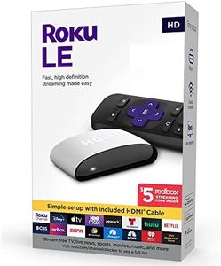 Roku LE HD Streaming Media Player with High Speed HDMI Cable and Simple Remote White Device Only