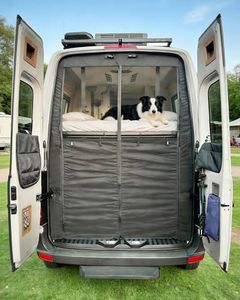 MELIPRON Van Bug Screen with Privacy Blackout Panel Fit for Mercedes Sprinter 2007-2025 High Roof Rear Door, Magnetic Self-Closing Mosquito Net Fly Screen for Van Life Camping