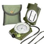 MORE BUY Professional Multifunction Military Army Metal Sighting High Accuracy Waterproof Compass (Green)