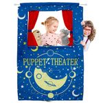 Newwiee Doorway Puppet Theater Foldable Puppet Show Theater for Kids with Adjustable Rod Fits in Most Doorways