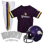 Franklin Sports Minnesota Vikings Kids Football Uniform Set - NFL Youth Football Costume for Boys & Girls - Set Includes Helmet, Jersey & Pants - Medium