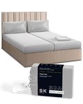 Olive + Crate Split King Sheets Sets for Adjustable Bed, 100% Certified Tencel Eucalyptus Fiber from Austria, Better Than Viscose from Bamboo, Cooling for Hot Sleepers, Gray Mist (106" x 107")