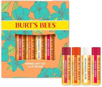 Burt's Bees 100% Natural Origin Moisturising Lip Balm Set, Just Picked - Pomegranate, Watermelon, Sweet Mandarin, and Coconut & Pear, 4 Tubes
