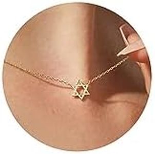 LLWOM Gold Necklace for Women，14k Gold Plated Infinity Necklace Star Of David Necklace Evil Eye Cross Pendants Heart Dainty Gold Necklace For Women, 14K Gold Plated, No Gemstone