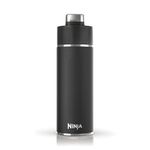 Ninja Thirsti Water Bottle and Flask 700 ML With Leak-Proof Lid, Designed For Carbonated, Hot & Cold Drinks, Ideal For Travel & Sports, Triple Insulated, Stainless Steel Bottle, Black, DW2401EUUKBK