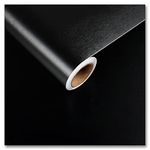 CRE8TIVE 24"x354" Brushed Black Stainless Steel Contact Paper Wide Thick Black Wallpaper Peel and Stick Waterproof Removable Self Adhesive Metallic Vinyl Paper for Kitchen Appliances Dishwasher Fridge